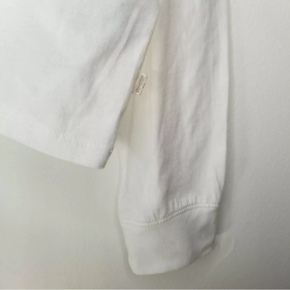 Levi’s Rainbow Logo Long Sleeve Tee White Drop Shoulder Crop Top Large NWT - Picture 5 of 14